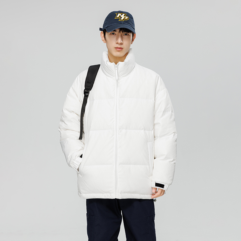 秋冬时尚多巴胺色系80白鸭绒羽绒服外套情侣-Y9155 M 白色