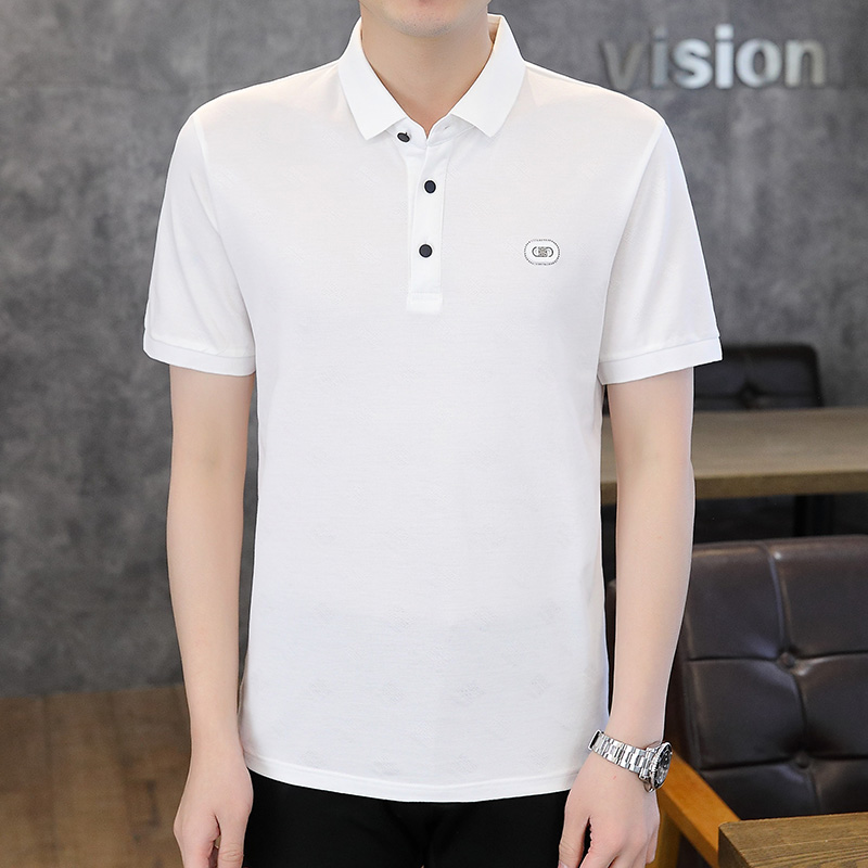 新款时尚潮流简约气质百搭休闲短袖1105-双D M 白色