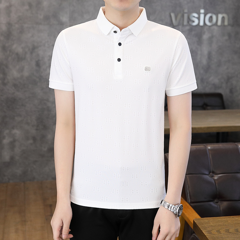 新款时尚潮流简约气质百搭休闲短袖6879-双8 M 白色