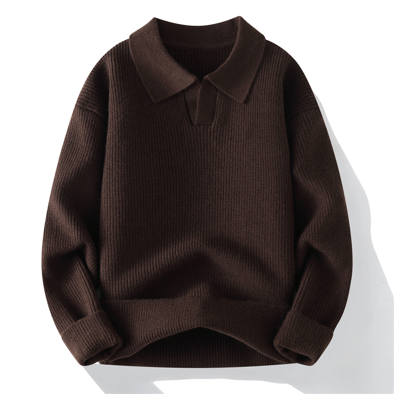 M8687男士秋冬季翻领休闲打底针织衫时尚百搭