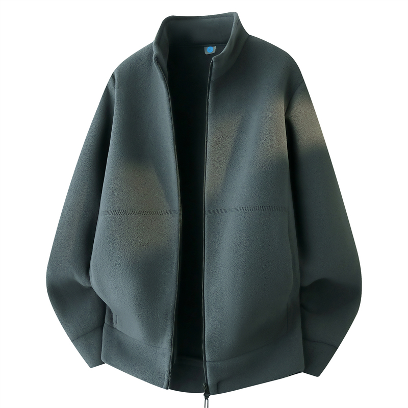 JK35001 P42男士秋冬季抓绒衣开衫卫衣男款摇粒绒立领夹克男外套