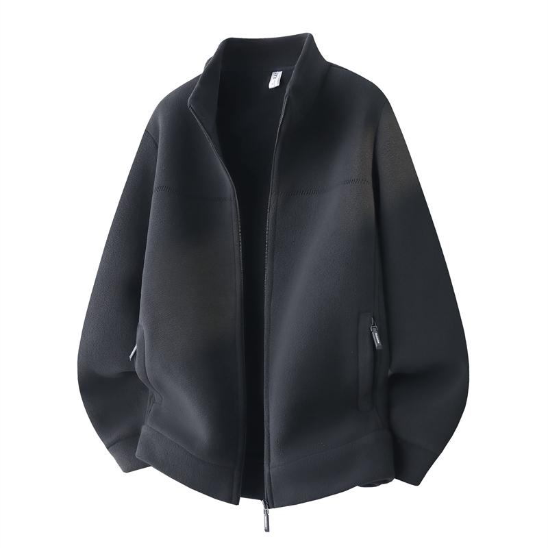 JK34001 P42男士秋冬季抓绒衣开衫卫衣男款摇粒绒立领夹克男外套