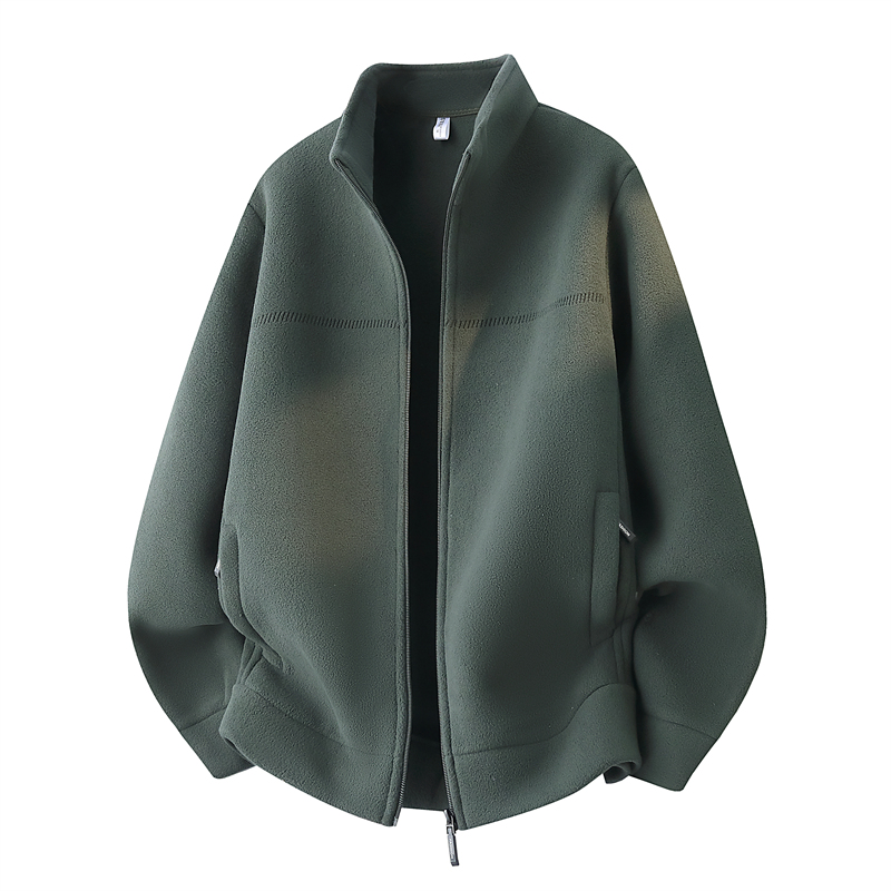 JK34001 P42男士秋冬季抓绒衣开衫卫衣男款摇粒绒立领夹克男外套
