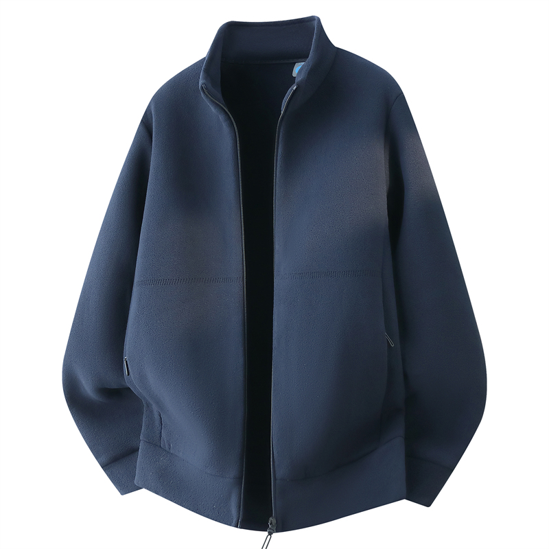 JK35001 P42男士秋冬季抓绒衣开衫卫衣男款摇粒绒立领夹克男外套