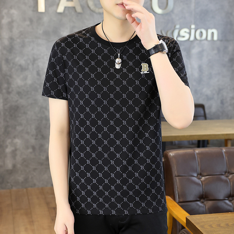 9056金属B新款时尚印花短袖