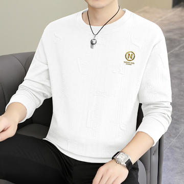 K104-新款男士秋冬提花圆领卫衣男士长袖卫衣