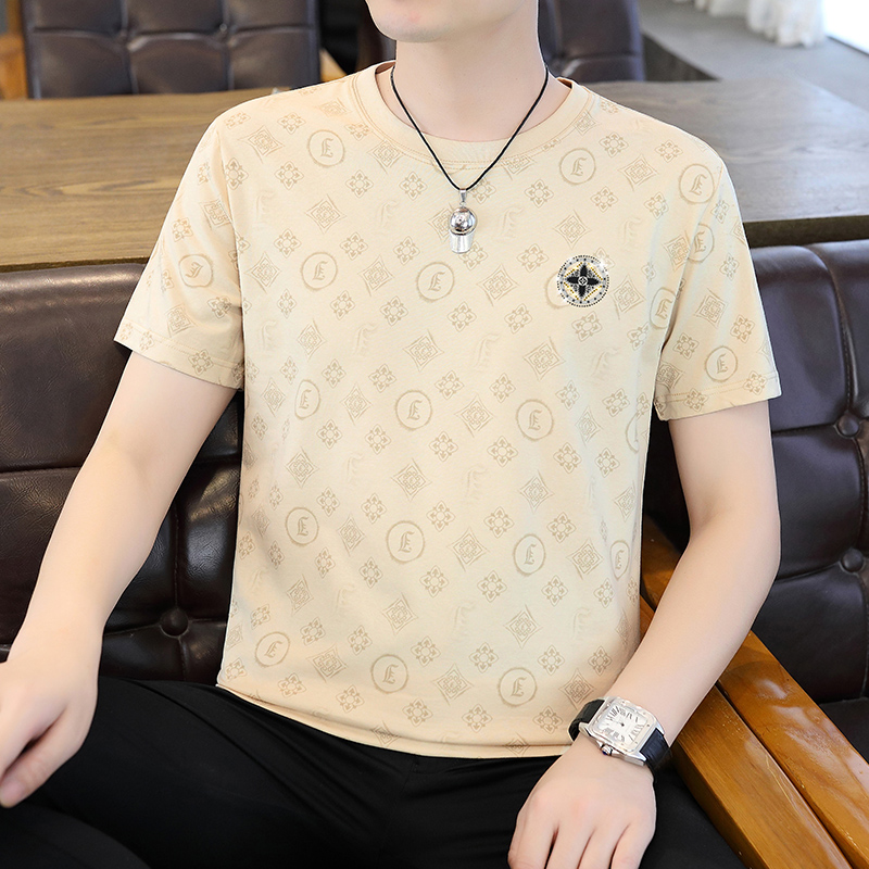 9034小十字新款时尚印花短袖