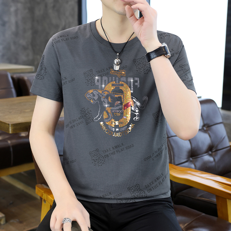 9063O豹款新款时尚印花短袖