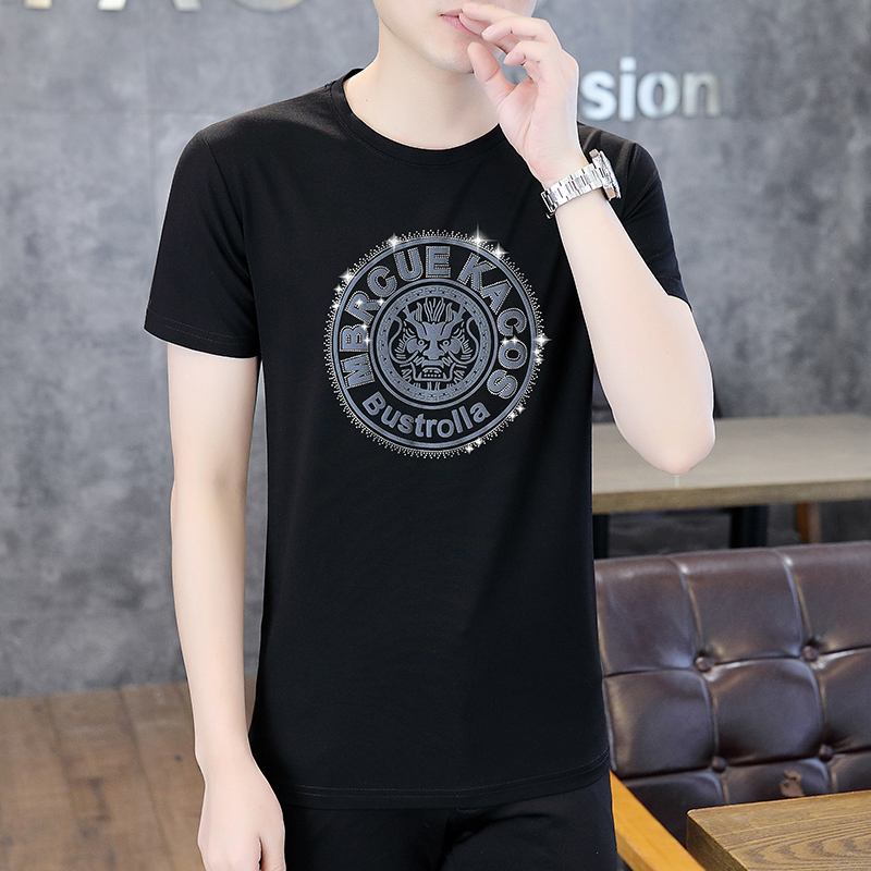 新款时尚百搭舒适潮流洋气舒适短袖T408 M 黑色