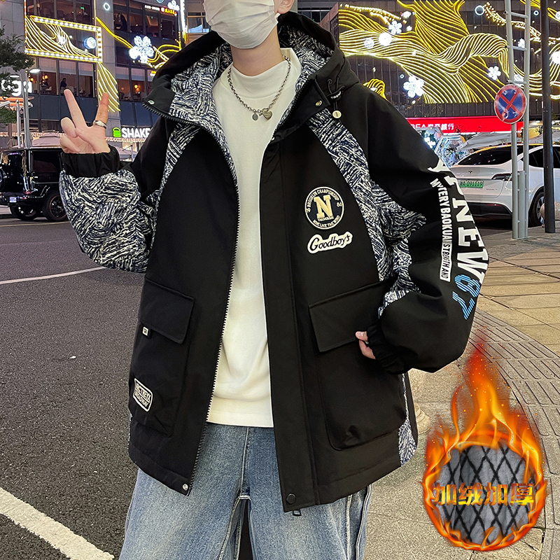 8050新款时尚休闲外套-港风模特图 L 黑色