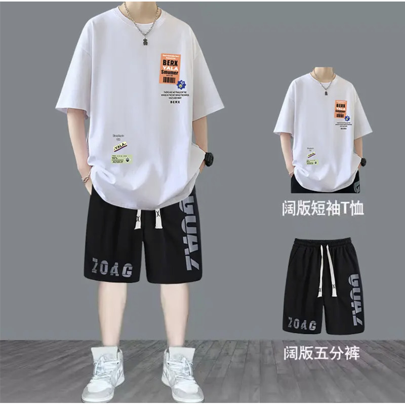 T19-K06款时尚洋气帅气爆款套装 L 白色
