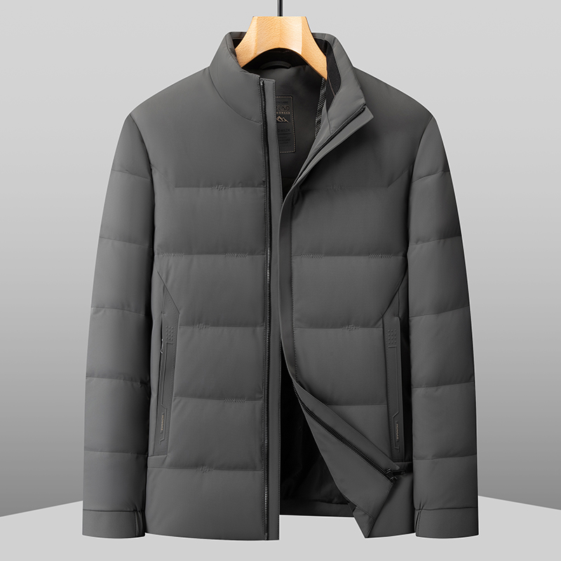 大码立领羽绒服加肥加大纯色加厚上衣