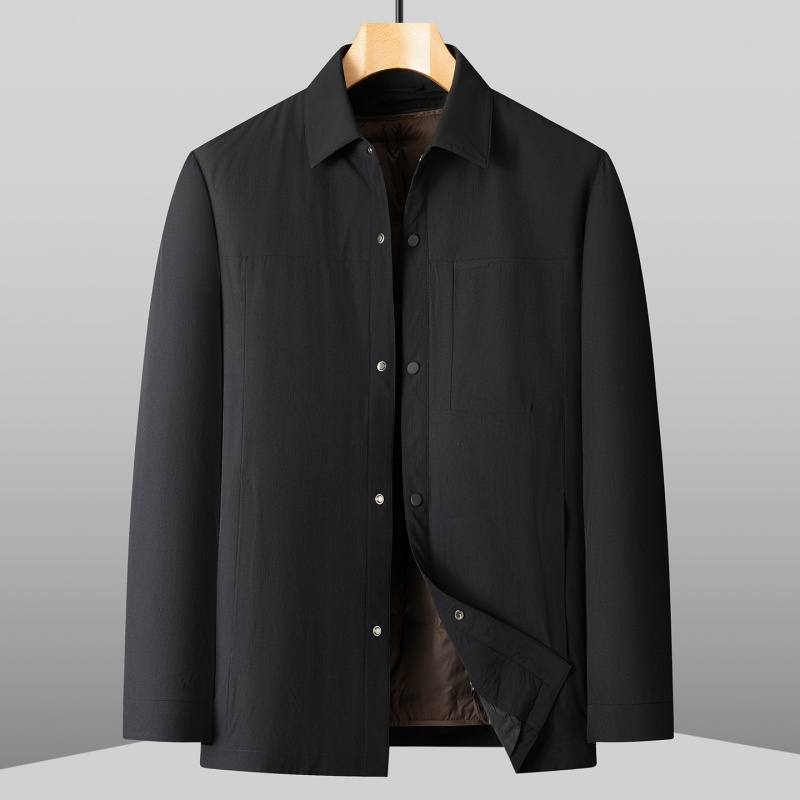 轻薄鹅绒服加肥加大男士商务休闲保暖外套