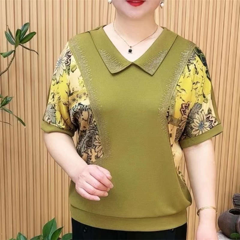 中老年妈妈装优雅气质款上衣-2318 2XL 秋香黄