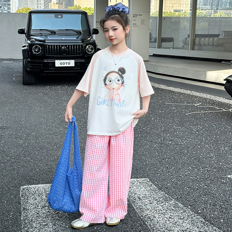 童星衣族&眼镜女孩格子裤套装 120cm 上衣