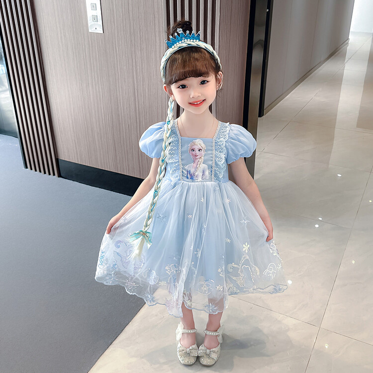 呆呆熊网供&amp;爱莎公主裙 90cm 蓝色裙子