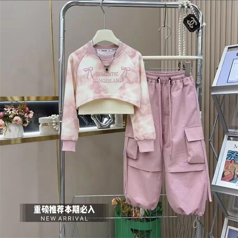 守若服饰-扎染工装三件套-粉色 130cm 粉色