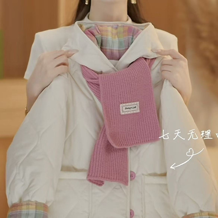 小木屋&1025款格子拼接围巾棉服