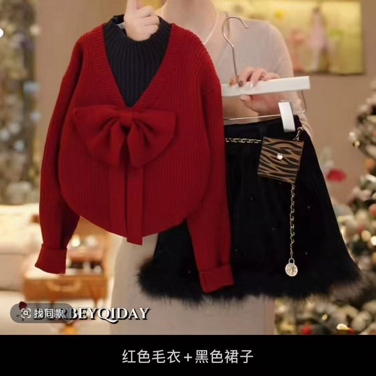 小木屋&1207毛衣丝绒裙套