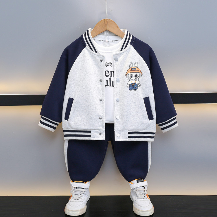 馨瑶贝贝童装&拉布布棒球服套装挂拍图 90cm 藏青色