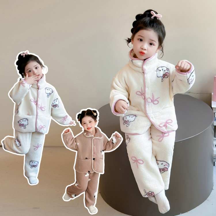 依彤蓓蓓&2573可爱印花立领睡衣套装