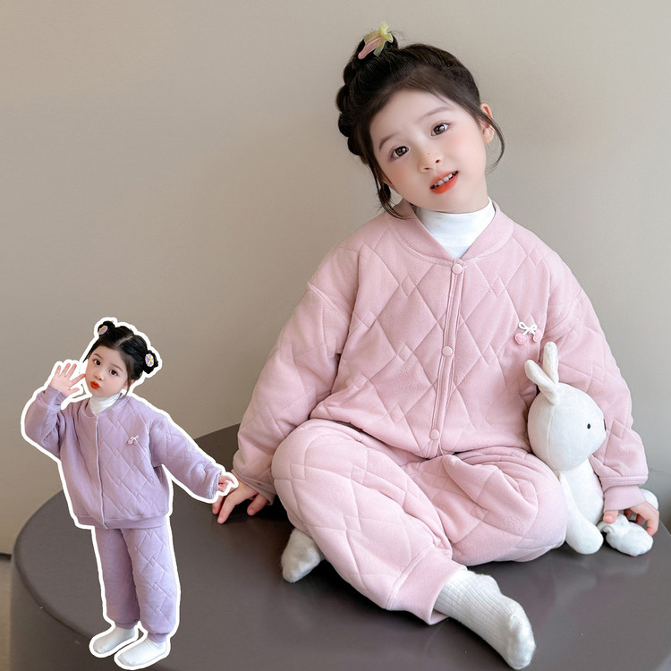 依彤蓓蓓&2568珍珠蝴蝶结开衫套装