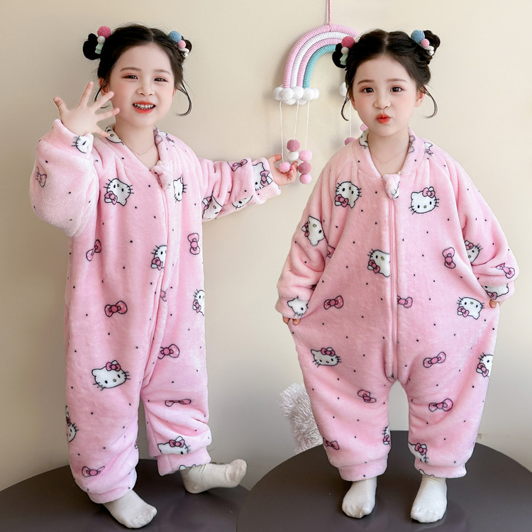 依彤蓓蓓&2596粉底猫咪蝴蝶结连体衣