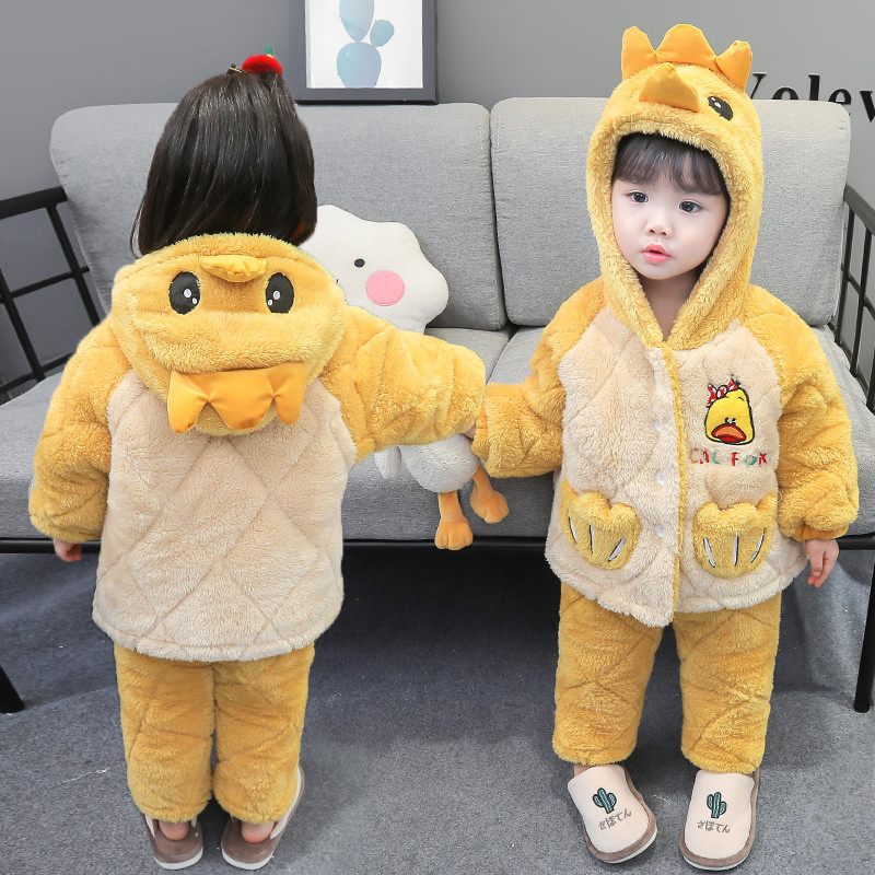 依彤蓓蓓&L074皇冠可爱三层加厚连帽棉衣