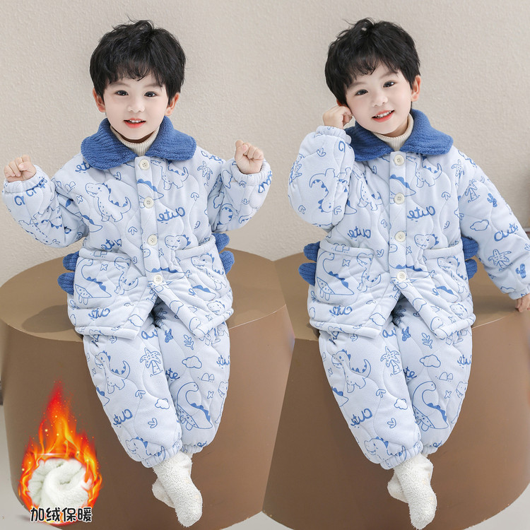 依彤蓓蓓&25119恐龙口袋睡衣套装