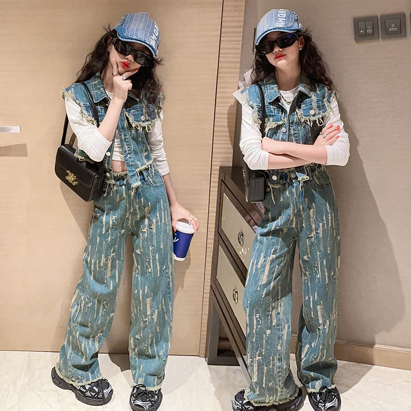 秋季爆款百搭时尚洋气款-A312牛仔三件套