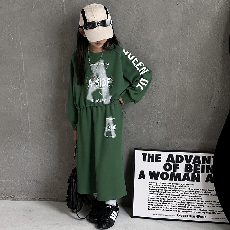 新款时尚洋气爆版女童运动套裙A328