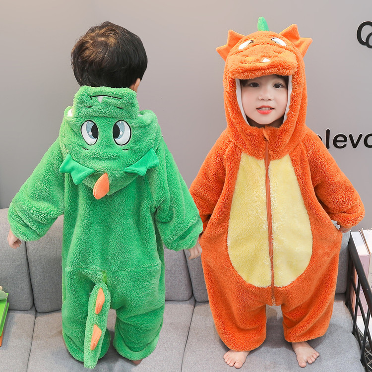 小核桃&A2509男童恐龙连帽连体衣