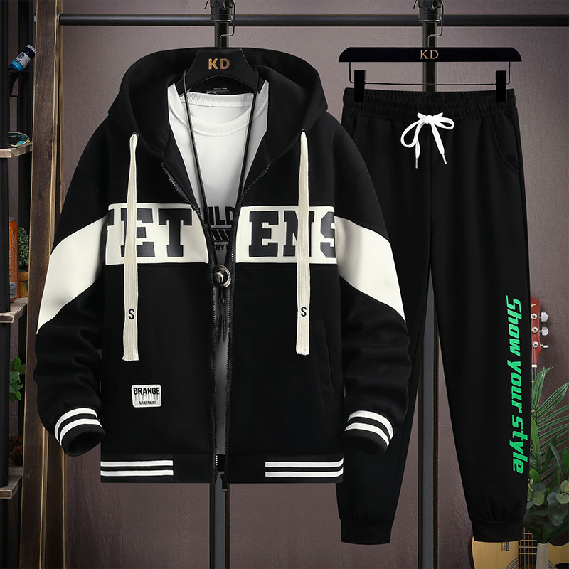 酷感部落-8872款休闲时尚棒球服套装 M 黑色