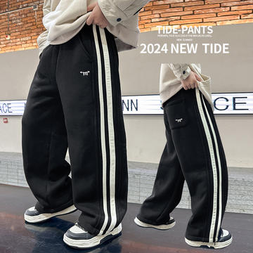 金多多童装-ZFDK1139白边条纹加绒休闲裤