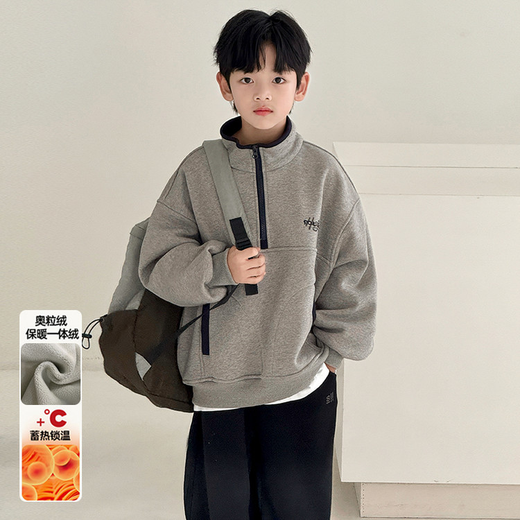 金多多&WSNDW3602立领撞色加绒卫衣