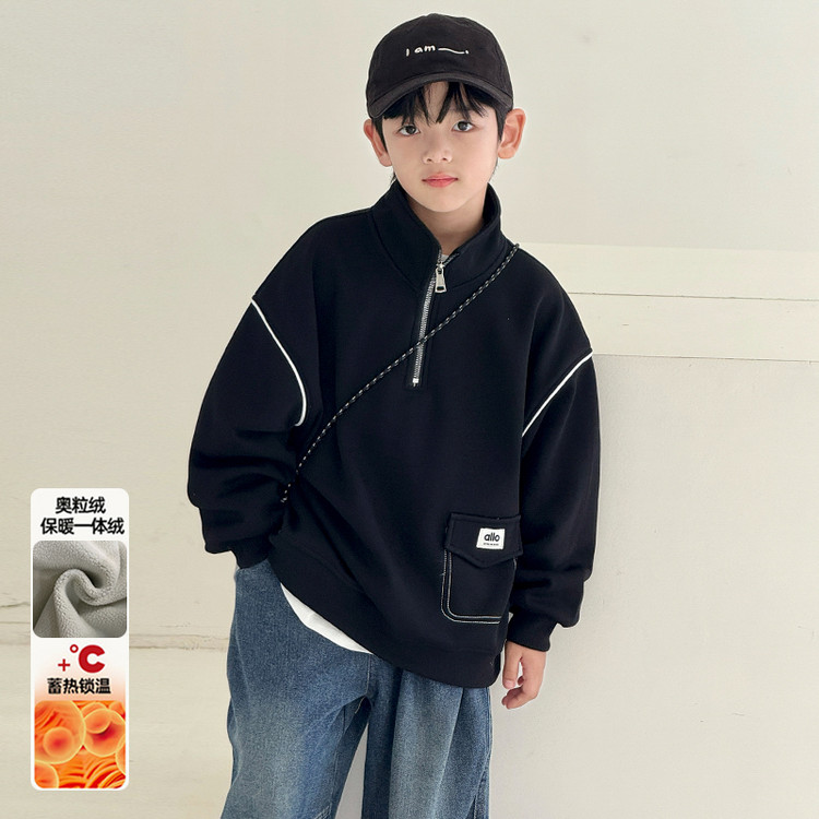 金多多&WSNDW3595卡绳半高领加绒卫衣