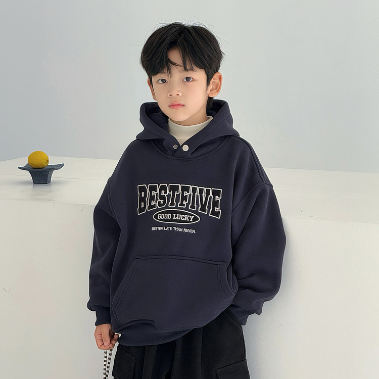 金多多&WSNDW3717字母BEST连帽卫衣 120cm 藏青色