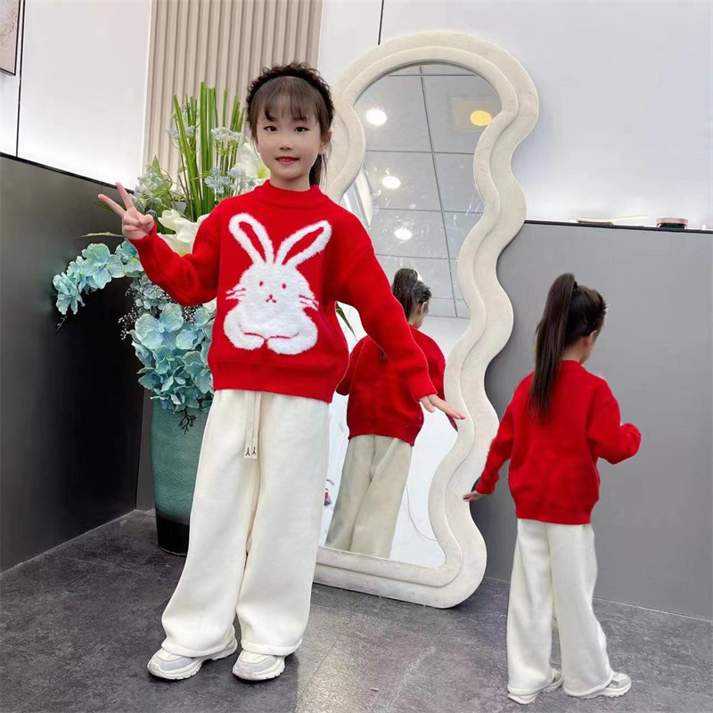 爱星洛童装-DW294女童春秋可爱兔子毛衣