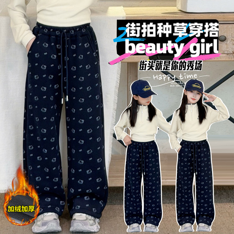 星洛萌贝&批印猫咪加绒裤DK638