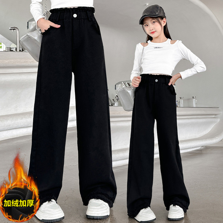 欣佳琦&2797加绒水洗棉布阔腿裤