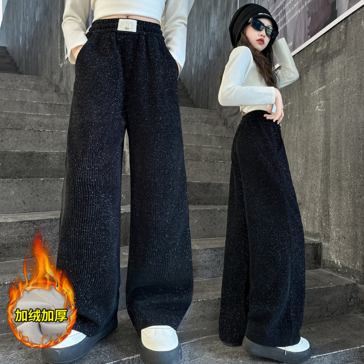 欣佳琦&2856亮丝加绒裤子