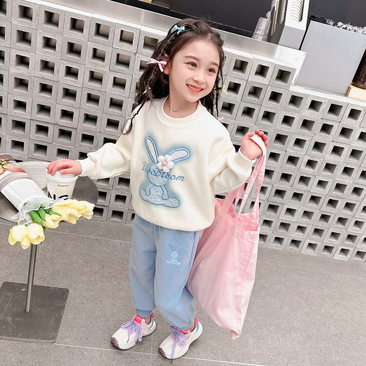 酷贝哟哟&花朵兔子套装0658 90cm 蓝色