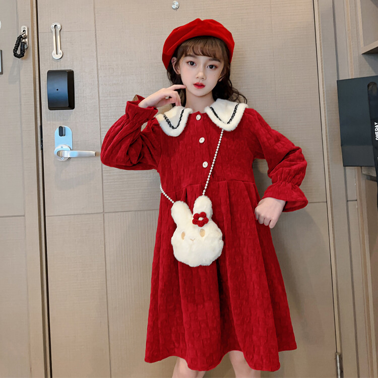 悦贝兔&6639小兔子加绒连衣裙