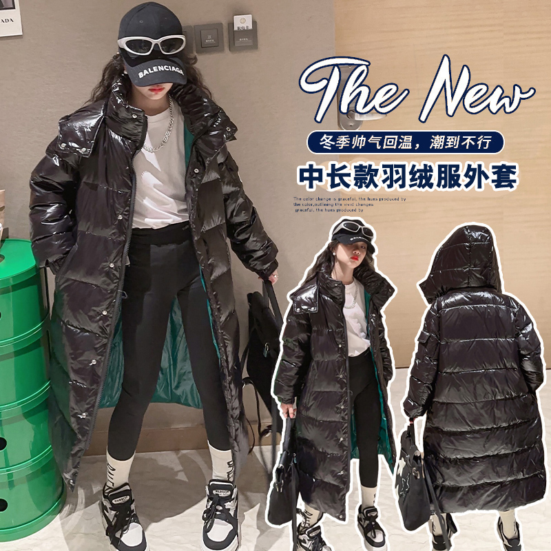 秋冬新款时尚舒适黑色长款羽绒服005款 170cm 黑色