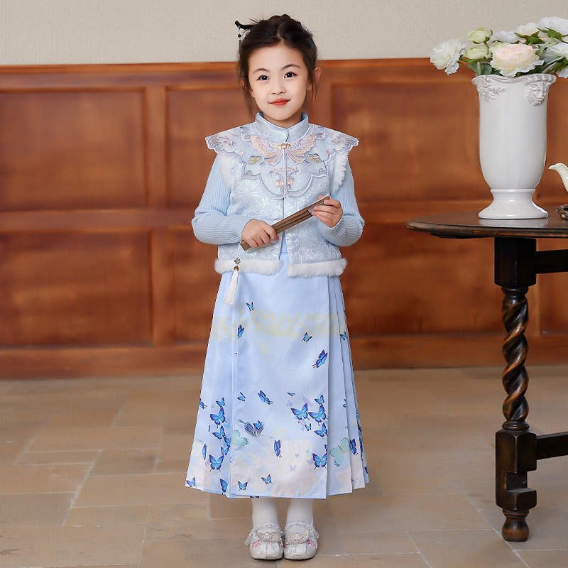 马甲裙套装民族风刺绣马甲马面裙