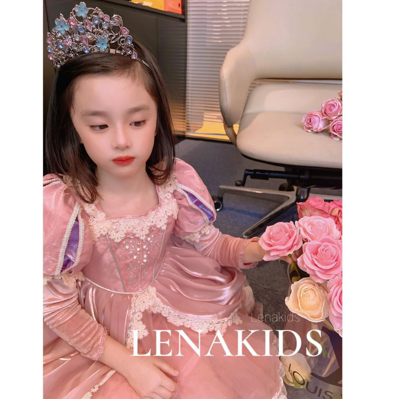 Q202224款女童连衣裙秋冬装加绒新款爱莎公主裙可爱洋气潮流时尚