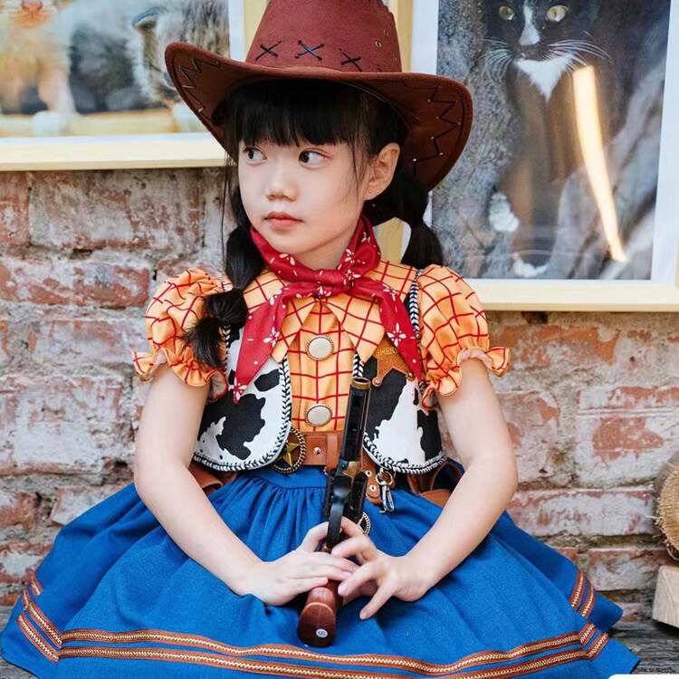 力赞娅公主裙-胡迪套装 100cm 橘色胡迪女童裙