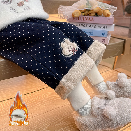 小鹿家&假两件加绒裤 90cm 咖色