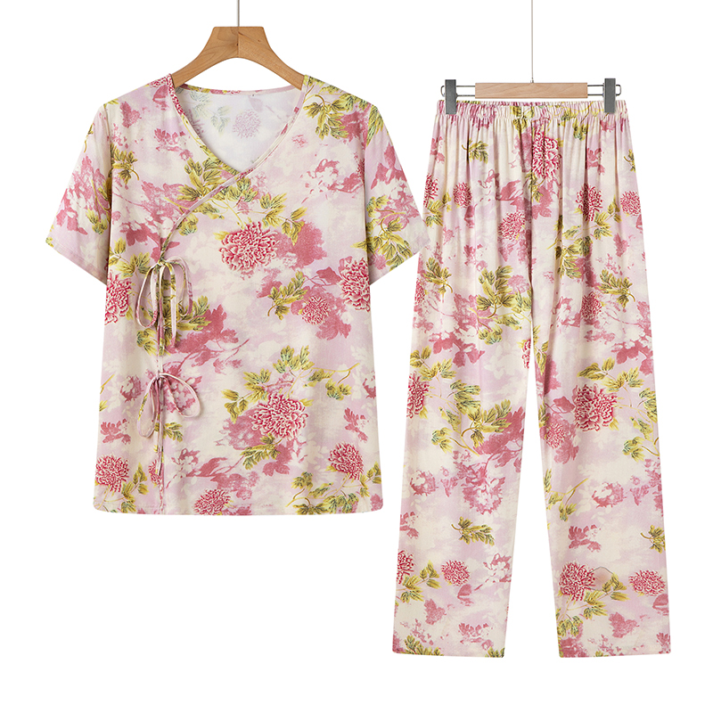 919款国风三粒扣棉绸