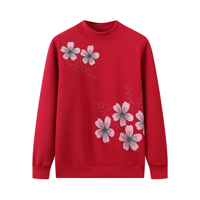 977-978款 -白底-简约舒适时尚保暖加绒加厚毛衣上衣